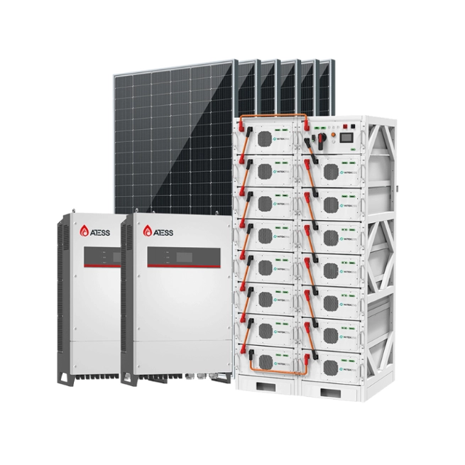 Sistema Solar híbrido de 100KW com bateria de lítio de 225KWH