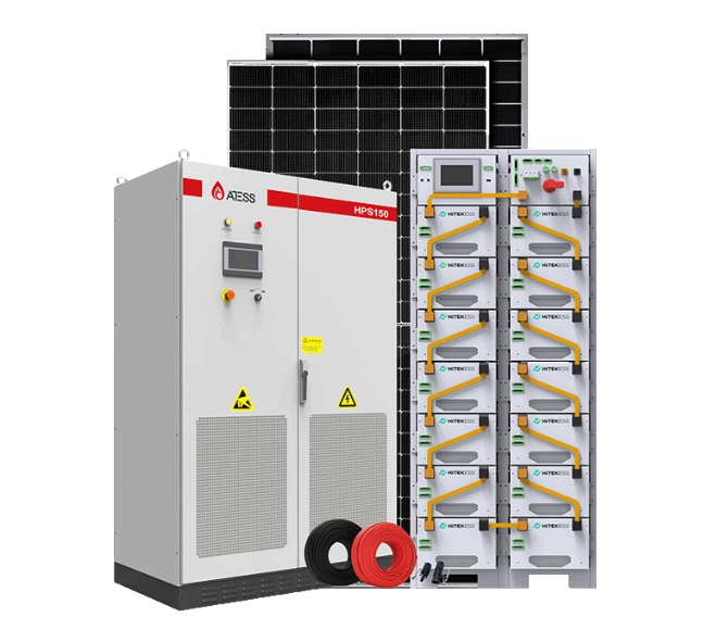 Sistema de energía solar híbrida industrial 150KW con batería 286KWH